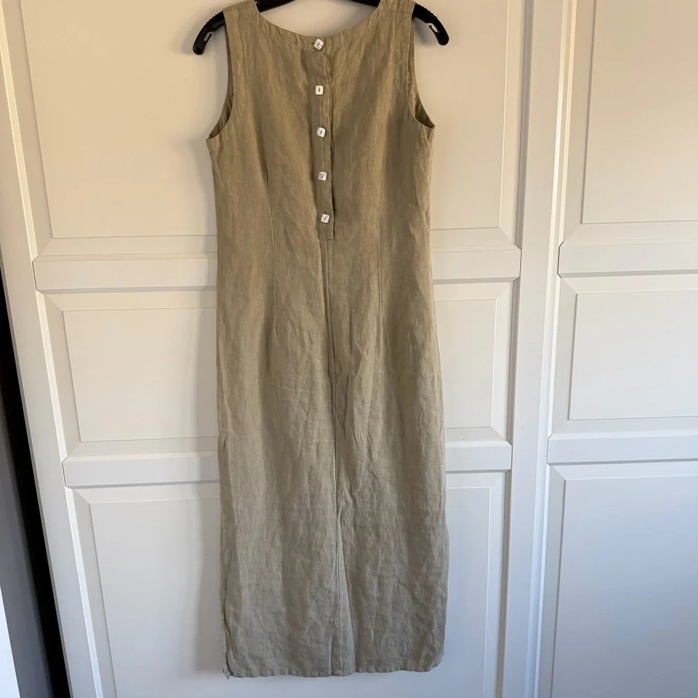 Cut Loose linen button back sleeveless midi dress 41527 - Picture 2 of 9